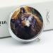 Round Pill Box with Wolves & Dream Catchers | 3 Compartment Decorative Metal Organizer - Portable Pocket Pill Case - Buy Online on GoSupps.com
