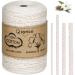 Macrame Cord 3mm x 300 Yards  100% Natural Cotton Cord Macrame Rope - Twisted Macrame String Supplies for Wall Hanging Plant Hangers Gift Wrapping Wedding Decorations 3mm x 300yd (Natural)