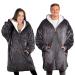 Trekki oversized hoodie ceiling plush flannel ceiling hoodie soft and warm blankets sweater oversized cuddly sweater with zipper oversized hoodie men and women blank hoodie dark gray