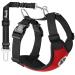 Slowton dog harness with safety belt for car double-lying breathable latex network tissue puppy crockery regular safety harness dog for all everyday sports (red XXS) XXS red
