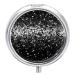 Round Pill Box Black White Glitter Print 3 Compartment Medicine Pill Case Print Pill Organizer Decorative Metal Portable Pill Box Pocket Pill Box
