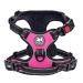 PoyPet No Pull Dog Harness, No Choke Front Lead Dog Reflective Harness, Adjustable Soft Padded Pet Vest with Easy Control Handle for Small to Large Dogs Medium Pink