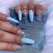 Uposao 24 Pieces Blue Coffin Ballerina False Nails - Long French Acrylic Press-On Nail Tips for Women & Girls - Buy Online on GoSupps.com