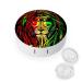 Reggae Rasta Flag Lion Round Case for Contact Lens Kit Storage Box with Mirror Portable Cute Lens Holder