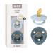BIBS COLOUR Schnuller 2-pack BPA-free pacifier jaw-friendly shape.Natural rubber/latex made in Denmark.0-6 months (2-pack) Baby Blue / Petrol 0-6 months (2-pack) Baby Blue / Petrol