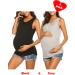 Unibelle Women's Maternity Nursing Tank Top | Double Layer Sleeveless Pregnancy Shirt | S-XXL | 2pcs Black+Gray - Buy Online on GoSupps.com