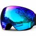 SPOSUNE Ski Goggles Over Glasses - Snow/Snowboard Goggle for Men, Women & Youth - UV400 Anti-Fog Snowmobile Goggles Sg-003-blue Vlt 22%