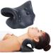 Neck Stretcher for Neck Pain Relief, Neck and Shoulder Relaxer Cervical Traction Device Pillow for Muscle Relax and TMJ Pain Relief, Cervical Spine Alignment Chiropractic Pillow (Black, Large) Black-large
