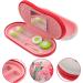 Shop JECOMPRIS Double-Layer Glasses Case & Contact Kit in Pink - Perfect Travel Accessories for Women | Includes Contact Lens Solution & Mirror - Buy Online on GoSupps.com