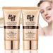2PCS BB Cream Light Tinted SPF 50 Face Moisturiser BB Cream Medium BB Cream Foundation Tinted Moisturiser Face Women Color Correcting Cream with Snail Extracts Tinted Sunscreen for Face (Natural)