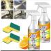 Kitchen foam cleaner - easy to remove grease and oil stains on kitchen appliances and floors (1 2 bottle) 2 Bottle 1