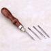 4 in 1 Wooden Handle Leather Craft Sewing Kit - DIY Diamond Awl Hole Punch Tool - Buy Online on GoSupps.com