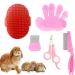 Dxary rabbits brush rabbits nursing brush set rabbit brush pet comb pet-nail clippers massage curb bath massage glove brush for rabbits hamsters guinea pigs (pink)