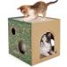 Cat Cardboard House with 2 Story Scratcher Pad Corrugated Scratcher with Box Cat Play House for Indoor Cats Configurable Play Condo Cat Hideaway Cave Furniture