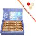 Ghasitaram Gifts Rakhi Gifts for Brothers Rakhi Sweets - Ghasitarams Sweets Chocolate Kaju Katli 800 GMS with Beads Rakhi