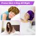 4-Piece Satin Hair Hood Set - Night Sleeping Caps with Hair Ties | Reusable Bonnet for Women & Girls - Black Red Violet Gold - Buy Online on GoSupps.com