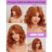 Wokestar Bob Curly Wig with Fringe - 12 inch Red Ginger Short Synthetic Wavy Wig for Women - Buy Online on GoSupps.com