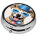 French Bulldog Round Pill Box - 3 Compartment Portable Travel Organizer for Vitamins & Medications - Buy Online on GoSupps.com
