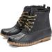 DKSUKO Women's Winter Duck Boots | Waterproof Zipper Rain Boots - Black, Size 7 - Buy Online on GoSupps.com