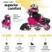 New Bounce 2-in-1 Roller Skates for Little Kids EU 28-31 US Kids Junior 8-11, Pink - Converts from Tri-Wheel to Inline Skates - Rollerskates for Beginners - Buy Online on GoSupps.com