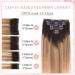 Vlasy 12 Clip in Human Hair Extensions T2/27+T2/60# - 7 Pieces Natural Straight Weft for Women (60g) - Buy Online on GoSupps.com