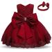 TTYAOVO Baby Wedding Pageant Baptism Christening Tutu Gown Girls Princess Dress 2-3 Years 648 Red