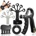 Strabozz hand trainer finger trainer gripper trainer set adjustable forearm trainer finger trainer forearm training device grip trainer fitness hand training strength training black - 5 -Set
