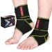 SNEINO Ankle Support Brace for Women & Men - 2 Pack Breathable Comfortable Adjustable Ankle Stabilizer for Basketball Running Sprains Tendonitis Swelling Injury Recovery (2PACK) Green - 2 PACK