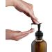8oz Amber Glass Pump Bottles (4-Pack) - Boston Round for Lotion - Black Plastic Pumps - Empty - Buy Online on GoSupps.com