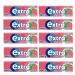 10 x Wrigley's Extra Sugar Free Watermelon Gum 10 Pieces 14g