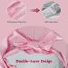 Arqumi Waterproof Double-Layer Shower Cap with Ribbon Bow - Pink - 1PCS - Buy Online on GoSupps.com