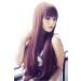 Prettyland C865 - Long Hair Wig Brown 75cm Long Straight Lots of Volume Straight Bangs Wig