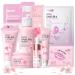 Skincare Set Sakura Skin Care Sets & Kits - Cleanser Toner Serum Cream Eye Serum Lip Mask Sleeping Mask Sheet Masks Mud Masks Gift Set for Teenage Girls Women 9PCS