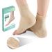 Welnove Achilles Tendonitis Heel Protector Socks Achilles Tendon Support Compression Socks - Gel Padded Sleeve for Cushion & Protection of Bursitis Tendonitis Tenderness Dry Cracked - 1 Pair Beige Regular