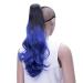 IMISSU Long Curly Ombr Blue Claw Ponytail Hair Extensions | Clip-in Hairpiece for Effortless Style - Buy Online on GoSupps.com