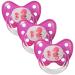 Dentistar Silikon Schnuller 3 Set- Size 2 6-14 months- tooth and jaw-friendly nucking with dental level- BPA-free- Made in Germany- Seahorse pink
