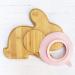 Rabbit Suction Plate - Natural Bamboo Baby & Toddler Feeding Plate with Strong Suction (Pink) | International Shipping - Buy Online on GoSupps.com