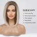 Dark Ombre White Bob Wig with Side-part and Dark Roots - Heat Resistant Synthetic Wig for Women - Buy Online on GoSupps.com