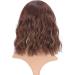 FAELBATY Short Brown Highlight Gold Wig with Bangs | Shoulder Length Curly Wavy Bob Synthetic Wig for Women's Cosplay Costume (12 Inches, T33/27) - Buy Online on GoSupps.com