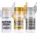 Body Glitter Stick Set Face Glitter Festival Glitter Cosmetic Glitter - Chunky Glitter for Face Lips Eyes Hair Party 3pc Sequin Gold Glitter Silver Star Glitter Holographic Glitter Mermaid+Silver+Golden