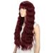 Yeeshedo 28-inch Wine Red Long Curly Wig for Women | Natural Look Ladies Ponytail Hairstyle - Buy Online on GoSupps.com