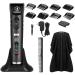 Ceenwes Hair Clippers Heavy Duty Clippers for Men Rechargeable Hair Trimmer Cordless Clippers Hair Cutting Kit with Charging Dock 1 Hairdressing Cape 8 Guide Combs (Black)