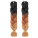 Aomig braids extensions 2PC ombre synthetic hair for braiding 24 "strands of hair for braiding hair single-braid hair braid extension for hair box braid single braids (black/dark brown/light brown) 2-black/light brown