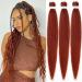 Leeven 3 Packs Copper Red Pre Stretched Braiding Hair 26 Inch Yaki Straight EZ Braiding Crochet Braids for Box Braids Ginger Braiding Hair Extensions /26 Inch 350# 26 Inch (Pack of 3) 350#