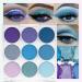 9 Colors Shimmer Matte Blue Eyeshadow Palette.Highly Pigmented Light Blue Eyeshadow Dark Blue Eye shadow Paleta.Blendability Shiny Matte Blue Makeup Powder Palet.paleta de sombras de ojos azul Blue-2