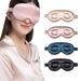 22 Momme Silk Eye Mask for Sleeping 3D Contoured Cup Sleeping Mask & Blindfold Breathable & Soft for Sleeping Yoga Traveling(Dark Pink)