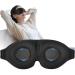 LC-dolida Sleep Eye Mask. Zero Eye Pressure 3D Sleeping Mask 100% Light Blocking Patented Design Night Blindfold Soft Eye Shade Cover for Travel Black