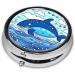 Small Whale Swimming Round Pill Box - 3 Compartment Portable Travel Organizer for Pills - Buy Online on GoSupps.com