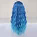 Medo Blue 28 Inch Long Wavy Ombre Water Wave Wig for Women - Heat Resistant Synthetic Hair - Colorful Party Daily Wig - Buy Online on GoSupps.com