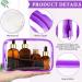 12-Piece Clear PVC Zippered Cosmetics Bag Set - Waterproof Toiletry Carry Pouch for Makeup - Purple Medium - Buy Online on GoSupps.com